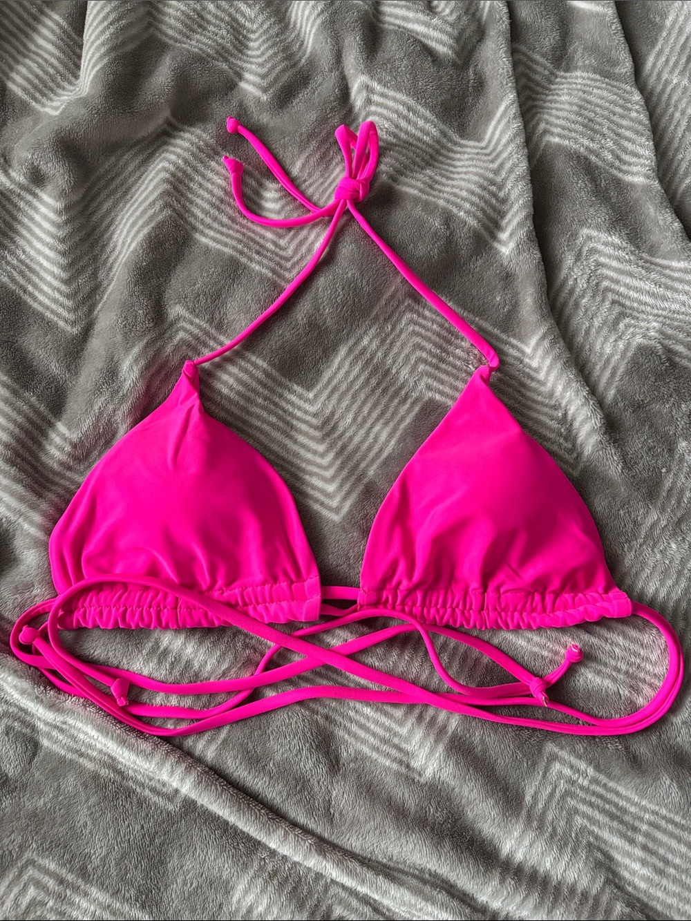 Women’s Hot Pink Triangle Bikini Top